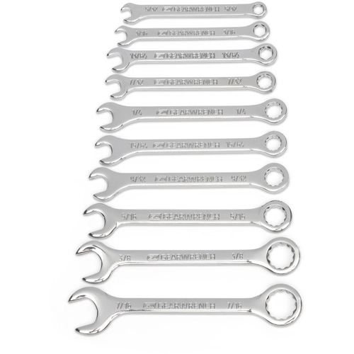 SAE Midget Wrench Set, Combination, 10 Pieces, Imperial Absolute Business Supply