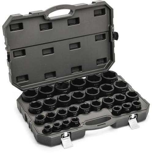 Jeu de douilles SAE &agrave; 6 pans, 29 Mcx, Chocs, Prise de 3/4" Absolute Business Supply
