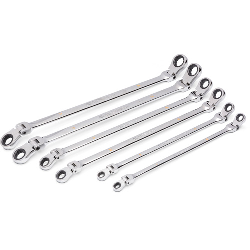 90-Tooth 12 Point Metric GearBox Double Ratcheting Wrench Set, Flex Head, 6 Pieces, Metric Absolute Business Supply