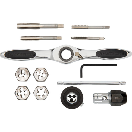 Jeu de tarauds et fili&egrave;res SAE &agrave; cliquet, 13 Morcea Absolute Business Supply