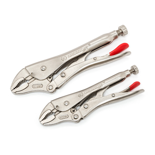 Curved Jaw Locking Pliers with Wire Cutter Set, 2 Pieces Absolute Business Supply