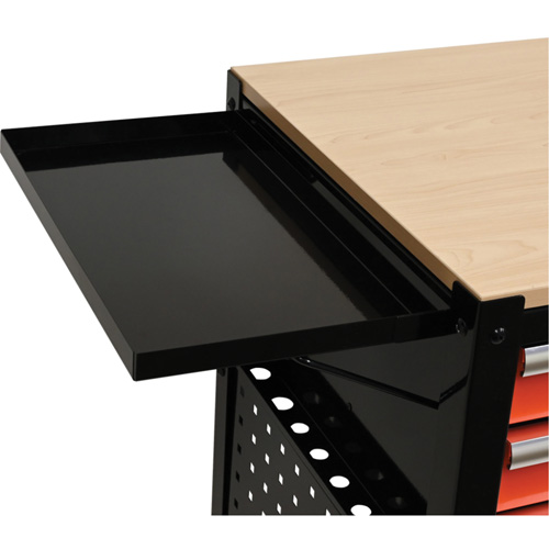 Utility Cart, 4 Drawers, Black/Orange Absolute Business Supply