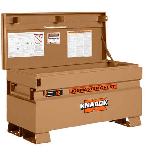 Model 42 Jobsite Chest with Padlock, 42" x 19" x 23-3/8", Steel, Tan Absolute Business Supply