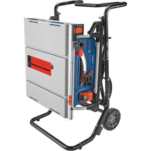Scie &agrave; table de chantier avec support roulant Gravity-Rise, 120 V, 15 A, 3800 tr/min Absolute Business Supply