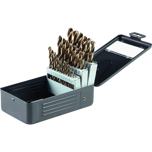 Jeu de forets en oxyde d'or, 29 morceaux, Acier rapide Absolute Business Supply