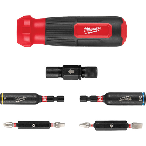 8-IN-1 Multi-Bit & Nut Driver with SHOCKWAVE Impact Duty Bits & Nut Drivers, 8-1/3" L, Cushion Grip Handle Absolute Business Supply