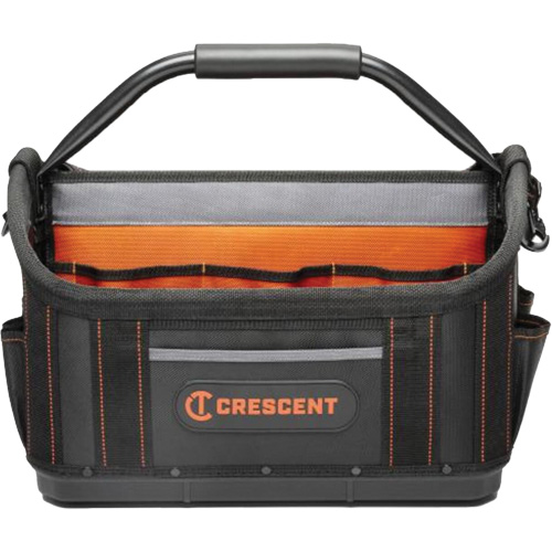 17" Tradesman Open Top Tool Bag, Polyester, 25 Pockets, Black/Orange Absolute Business Supply