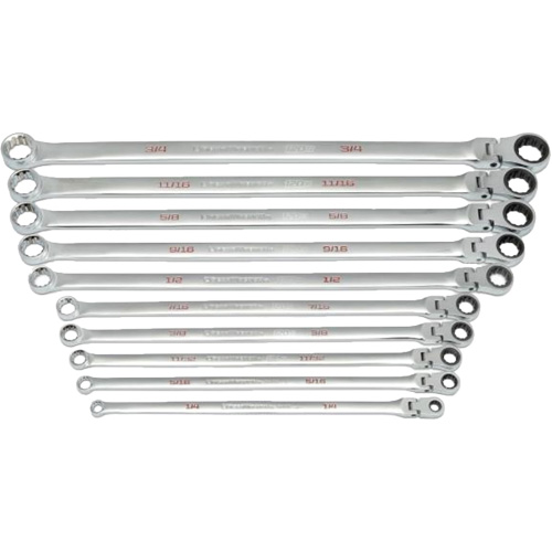 120XP Universal Spline XL Flex Head GearBox Wrench Set, Ratcheting Box, 10 Pieces, Imperial Absolute Business Supply