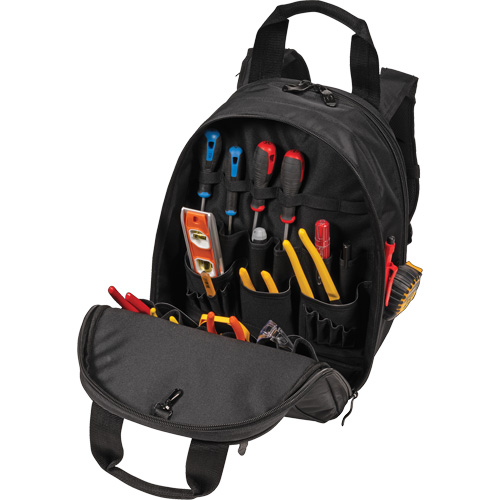 Phantom Collection 36-Pocket Tool Backpack, 11" L x 14-1/2" W, Black, Ballistic/Polyester Absolute Business Supply