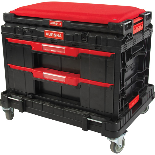 Ensemble de coffres &agrave; outils Arx de 3 morceaux avec socle &agrave; roulettes pivotantes, 23-1/10" x 15" x 13-2/5', Noir Absolute Business Supply