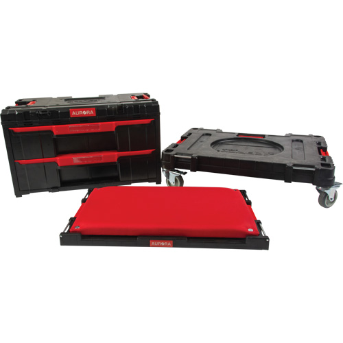 Ensemble de coffres &agrave; outils Arx de 3 morceaux avec socle &agrave; roulettes pivotantes, 23-1/10" x 15" x 13-2/5', Noir Absolute Business Supply