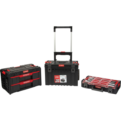 Ensemble de d&eacute;part roulant de coffres &agrave; outils Arx de 3 morceaux, 25-1/5" x 19" x 42-2/5", Noir Absolute Business Supply