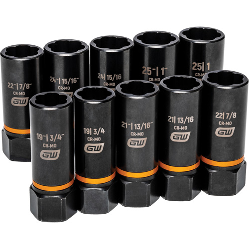 Jeu de douilles d'extraction Bolt Biter, 10 Mcx, Chocs, Prise de 1/2", Profond Absolute Business Supply
