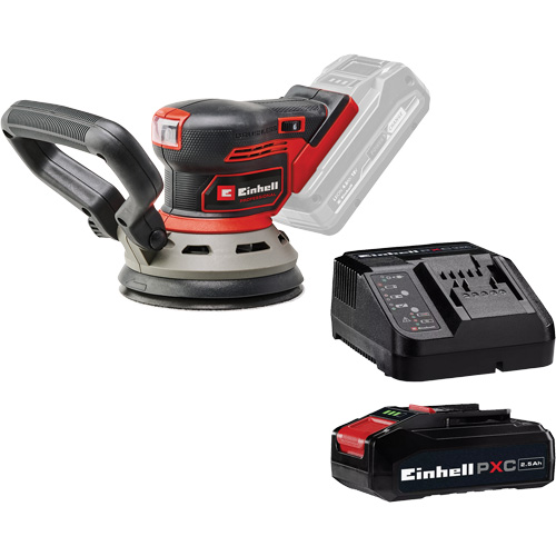 Professional Random Orbit Sander with 2.5Ah PXC Battery & Charger Starter Kit, 5" Sand Paper, 18 V, 6000 - 24000 OPM Absolute Business Supply