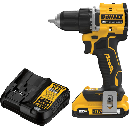 ATOMIC COMPACT SERIES Brushless Cordless Drill/Driver Kit, Lithium-Ion, 20 V, 1/2" Chuck Absolute Business Supply
