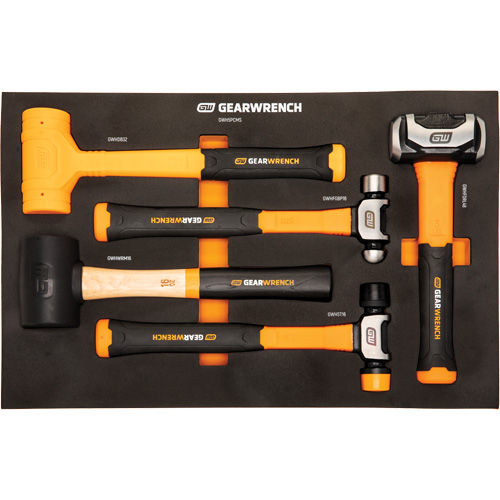 Mixed Hammer Set in Foam Storage Tray, 5 Pieces Absolute Business Supply