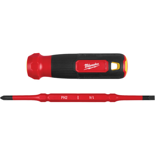 Tournevis &agrave; embouts interchangeables &agrave; tige articul&eacute;e isol&eacute; 1000 V, 2-en-1, 8-4/5" lo, Prise Coussin&eacute;e Absolute Business Supply