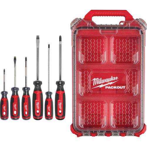 Ensemble de tournevis &agrave; prise coussin&eacute;e avec organisateur compact &agrave; profil bas PACKOUT, 6 m Absolute Business Supply
