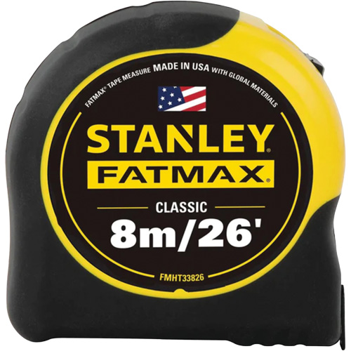 Ruban &agrave; mesurer FATMAX, 1-1/4" x 26'/8 m, Marques de goujon Imp&eacute;rial & m&eacute;trique Absolute Business Supply