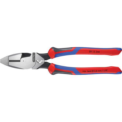 Pince pour monteurs de lignes &agrave; levier d&eacute;multipli&eacute;, type Nouvelle-Angleterre avec tire-fil, sertisseur et poign&eacute;e KNIPEXTEND Absolute Business Supply