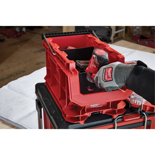 PACKOUT Compact Crate, 15-1/2" x 9-1/2" x 8-3/4", Black/Red Absolute Business Supply