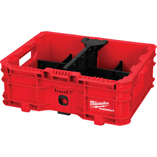 PACKOUT Low-Profile Crate, 15" x 18-5/8" x 6-5/8", Black/Red Absolute Business Supply