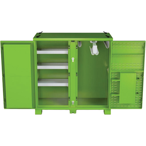 Ventilated Onsite PPE Storage Cabinet, Steel, High-Visibility Lime Green Absolute Business Supply