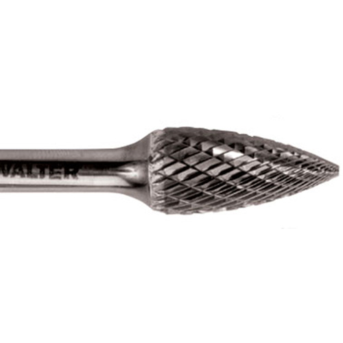 Double Cut Tapered Burr, SG-5, 1/2" Dia., 1/4" Shank, 1" Depth of Cut Absolute Business Supply