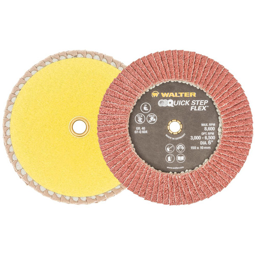 Disque &agrave; lamelles QUICK-STEP FLEX, 6" x Type 29, Grain 40, Oxyde d'aluminium Absolute Business Supply