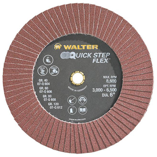Disque &agrave; lamelles QUICK-STEP FLEX, 6" x Type 29, Grain 80, Oxyde d'aluminium Absolute Business Supply