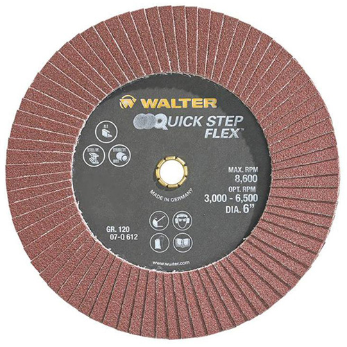 Disque &agrave; lamelles QUICK-STEP FLEX, 6" x Type 29, Grain 120, Oxyde d'aluminium Absolute Business Supply