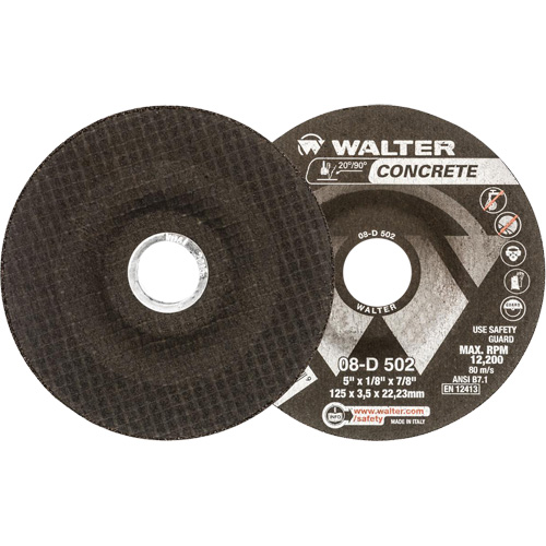 Depressed Centre Grinding Wheels - Concrete Type 27, 5" x 1/8", 7/8" Arbor, Type 27 Absolute Business Supply