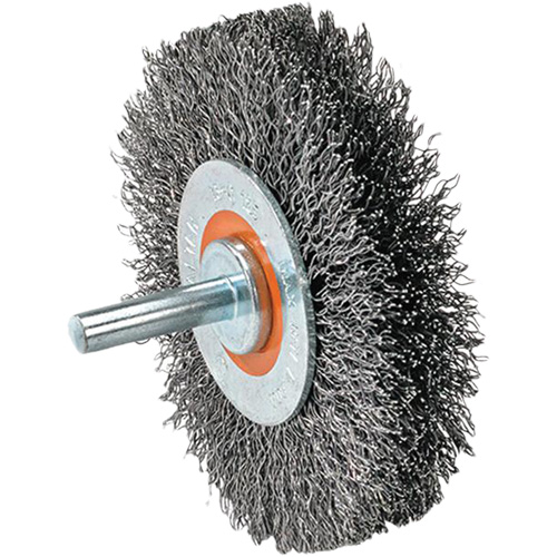 Mounted Wire Brush, 1-3/8" Dia., 0.008" Fill, 1-1/4" Arbor Absolute Business Supply