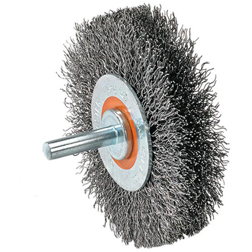 Mounted Crimped Wire Wheel, 2" Dia., 0.0118" Fill Absolute Business Supply