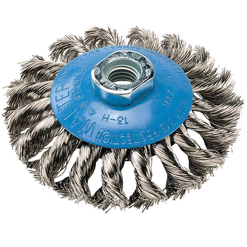 Brosse concave &agrave; fils nou&eacute;s, 6" dia. x 5/8"-11 arbre Absolute Business Supply