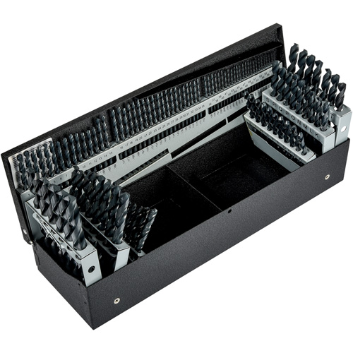 Jeu de forets s&eacute;rie courte combin&eacute;s, 115 morceaux, Acier rapide Absolute Business Supply