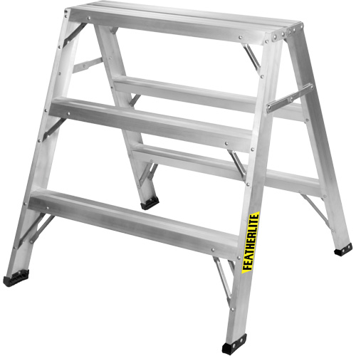 Industrial-Duty Sawhorse, 3' H x 33.3125" W x 31.50" D, 300 lbs. Capacity, Aluminum Absolute Business Supply