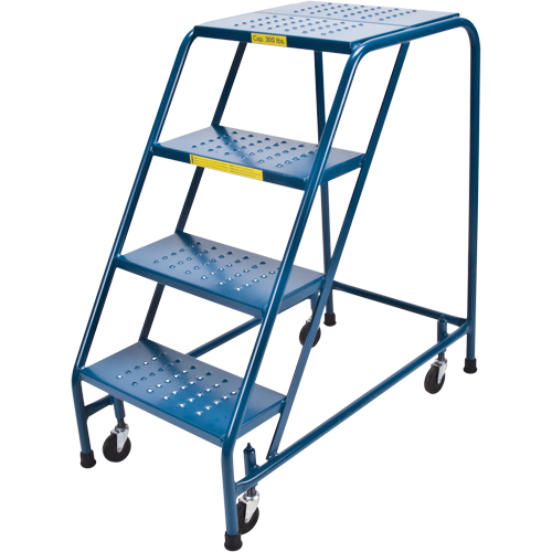 Rolling Step Ladder, 4 Steps, 18" Step Width, 37" Platform Height, Steel Absolute Business Supply
