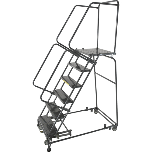 &eacute;chelles roulantes avec pied verrouillable activ&eacute; par le poids, 5 marches, Largeur de la marche 24", Hauteur de la plateforme 50", Acier Absolute Business Supply