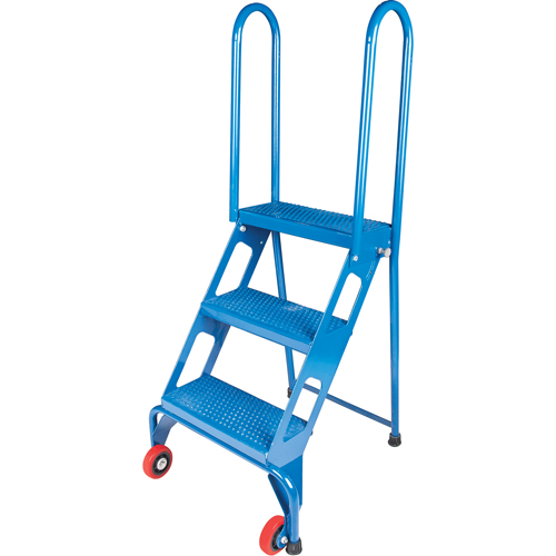Portable Folding Ladder, 3 Steps, Perforated, 30" High Absolute Business Supply