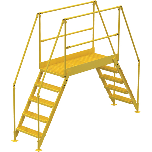 Crossover Ladder, 115-1/2" Overall Span, 50" H x 60" D, 24" Step Width Absolute Business Supply
