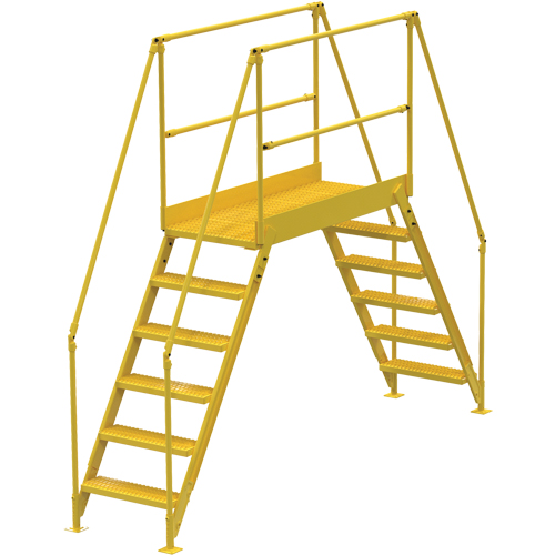 Crossover Ladder, 128" Overall Span, 60" H x 60" D, 24" Step Width Absolute Business Supply