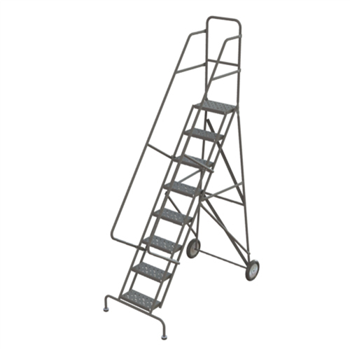 &eacute;chelles roulantes en acier, 8 marches, Largeur de la marche 16", Hauteur de la plateforme 80", Acier Absolute Business Supply