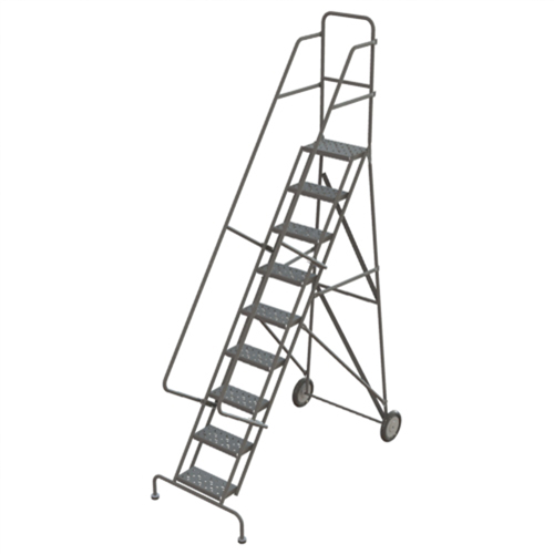 &eacute;chelles roulantes en acier, 9 marches, Largeur de la marche 16", Hauteur de la plateforme 90", Acier Absolute Business Supply