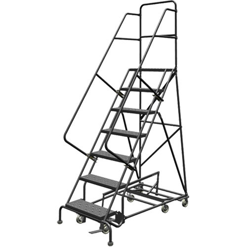 &eacute;chelles roulantes multidirectionnelles, 7 marches, Largeur de la marche 24", Hauteur de la plateforme 70", Acier Absolute Business Supply