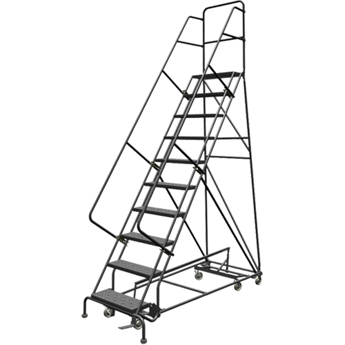 &eacute;chelles roulantes multidirectionnelles, 10 marches, Largeur de la marche 24", Hauteur de la plateforme 100", Acier Absolute Business Supply