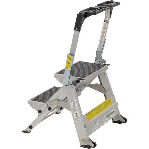 &eacute;chelle escabeau avec roues pivotantes, 2 marches, 23" x 21" x Hauteur 34,50" Absolute Business Supply