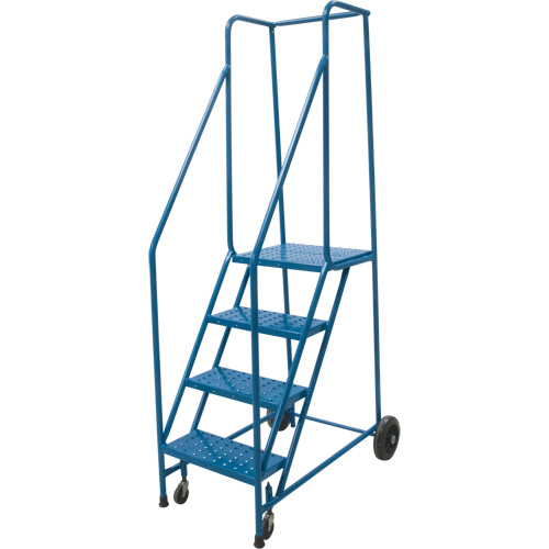 Rolling Step Ladder, 4 Steps, 18" Step Width, 37" Platform Height, Steel Absolute Business Supply