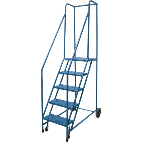 Escabeau roulant, 5 marches, Largeur de la marche 18", Hauteur de la plateforme 46", Acier Absolute Business Supply