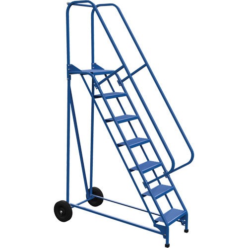 &eacute;chelle escamotable et portative Roll-A-Fold, 7 marches, Perfor&eacute;, Hauteur 70" Absolute Business Supply